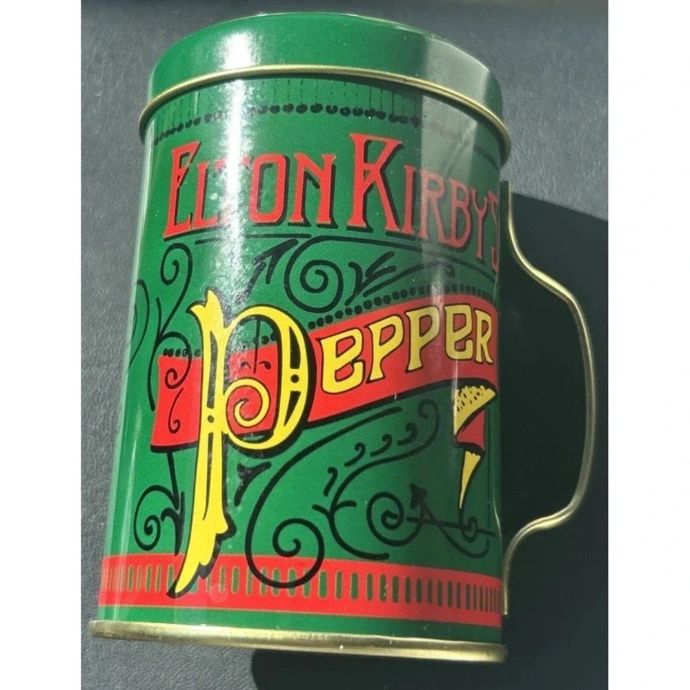 Norpro Salt & Pepper shakers metal with handle tin plated steel retro